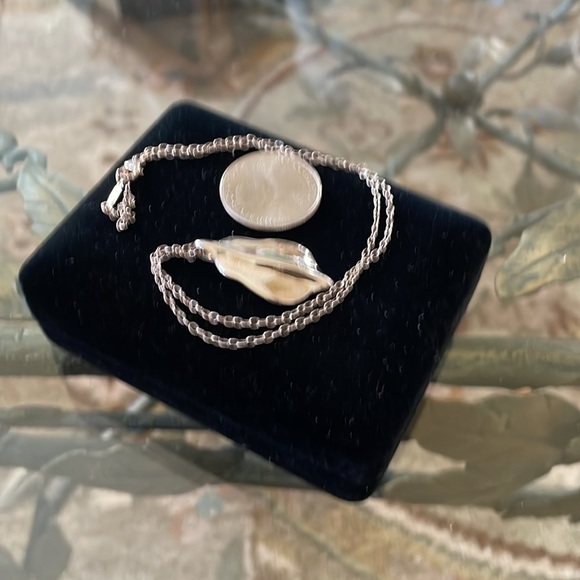 Tiffany Sterling Silver Leaf Pendant - Picture 7 of 9
